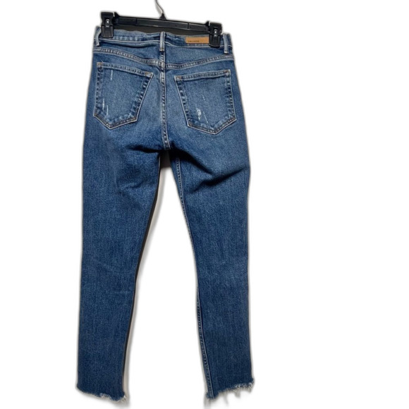 GRLFRND  Karolina High-Rise  Raw Hem Distressed Skinny Jean in  Sixpence 25 - Picture 7 of 16